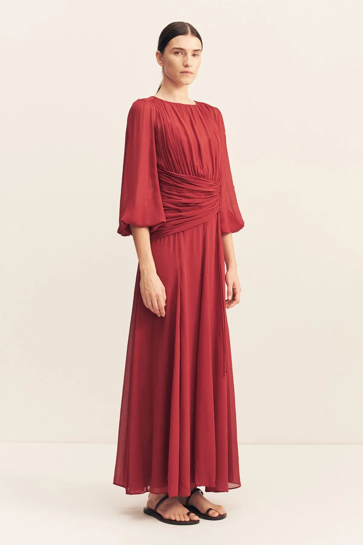 ROWE HIGH NECK BALLOON SLEEVE MAXI DRESS - SANGRIA sold by Shona Joy product image thumbnail 2