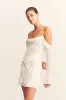 LIRA LONG SLEEVE RUFFLE MINI DRESS - IVORY sold by Shona Joy