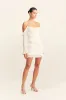 LIRA LONG SLEEVE RUFFLE MINI DRESS - IVORY sold by Shona Joy