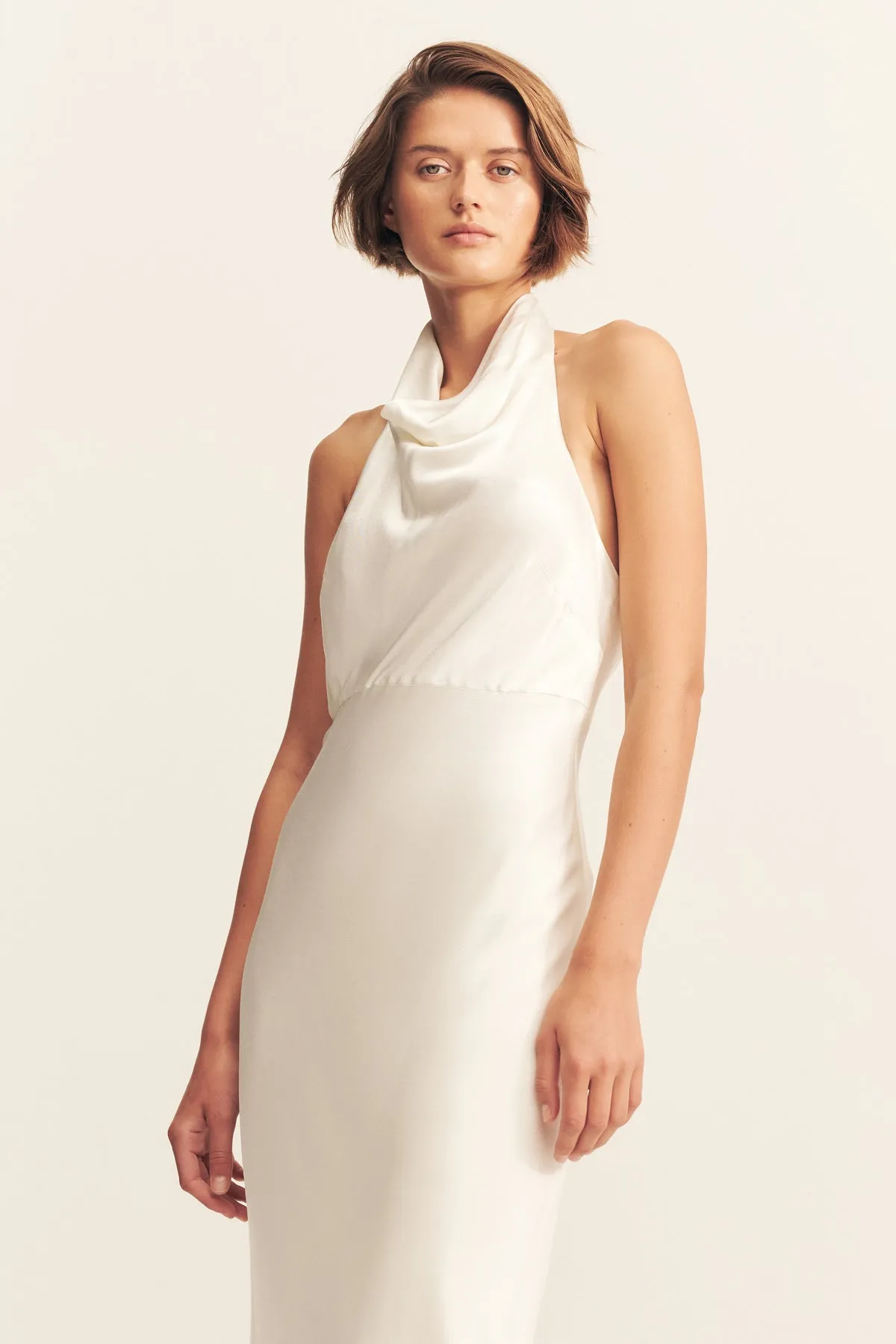 LA LUNE HIGH COWL OPEN BACK MAXI DRESS - WHITE sold by Shona Joy product image thumbnail 2