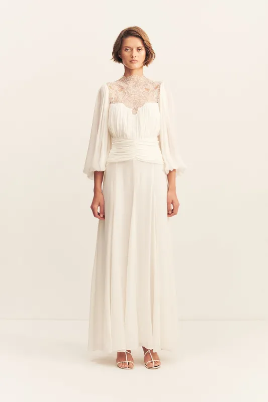 EMORY LACE LONG SLEEVE MAXI DRESS - IVORY sold by Shona Joy