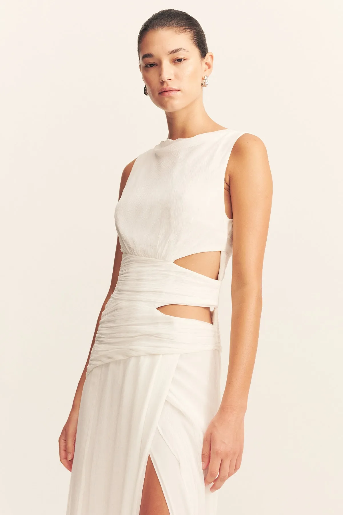 CLAUDE SIDE SPLIT MAXI DRESS - IVORY sold by Shona Joy product image thumbnail 2