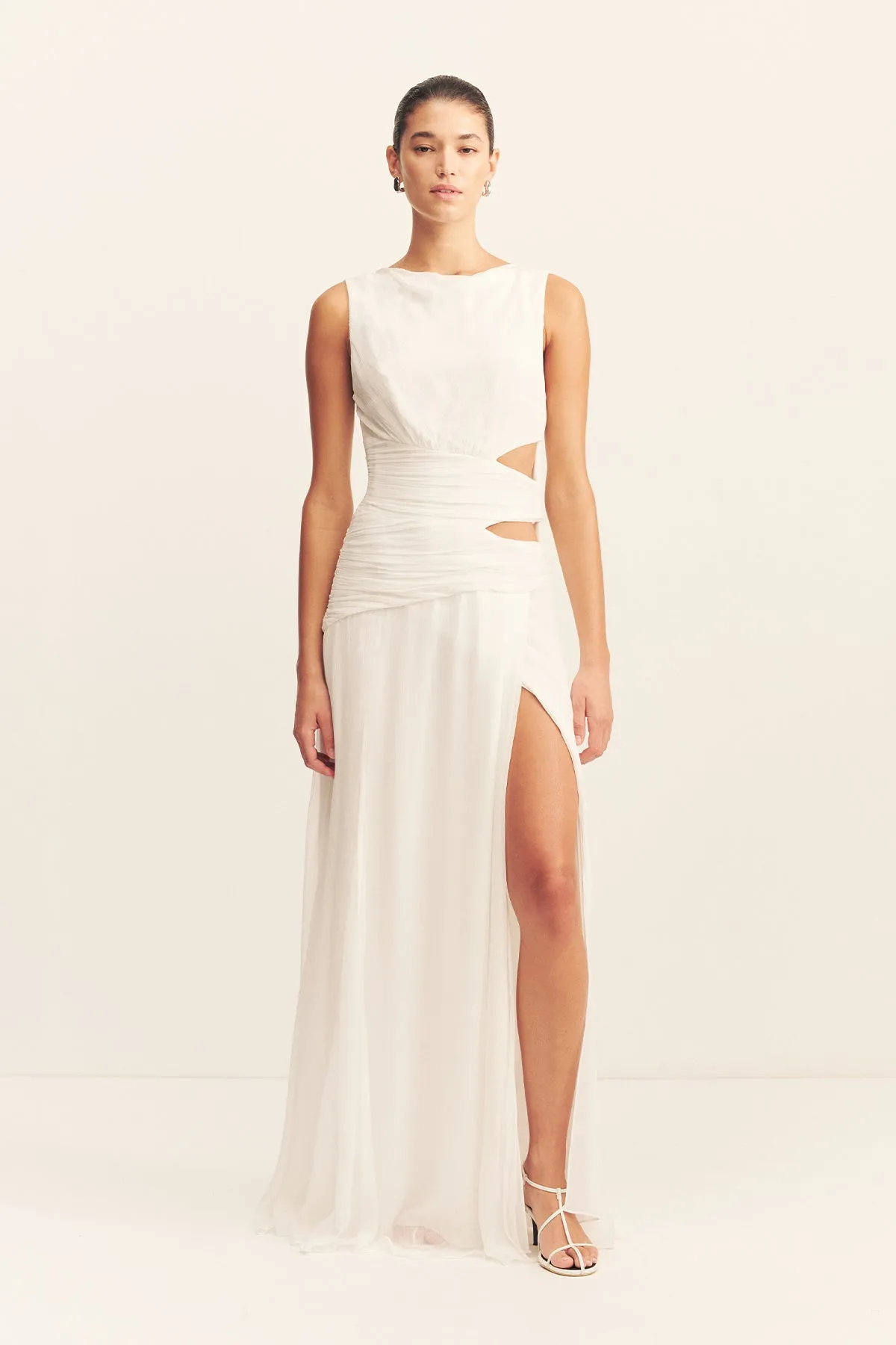 CLAUDE SIDE SPLIT MAXI DRESS - IVORY sold by Shona Joy