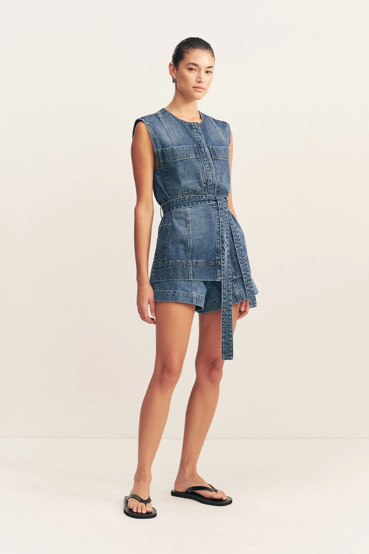 RAQUEL TIE TOP - VINTAGE BLUE sold by Shona Joy product image thumbnail 3