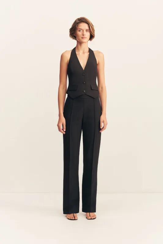 IRENA STRAIGHT LEG PINTUCK PANT - BLACK sold by Shona Joy