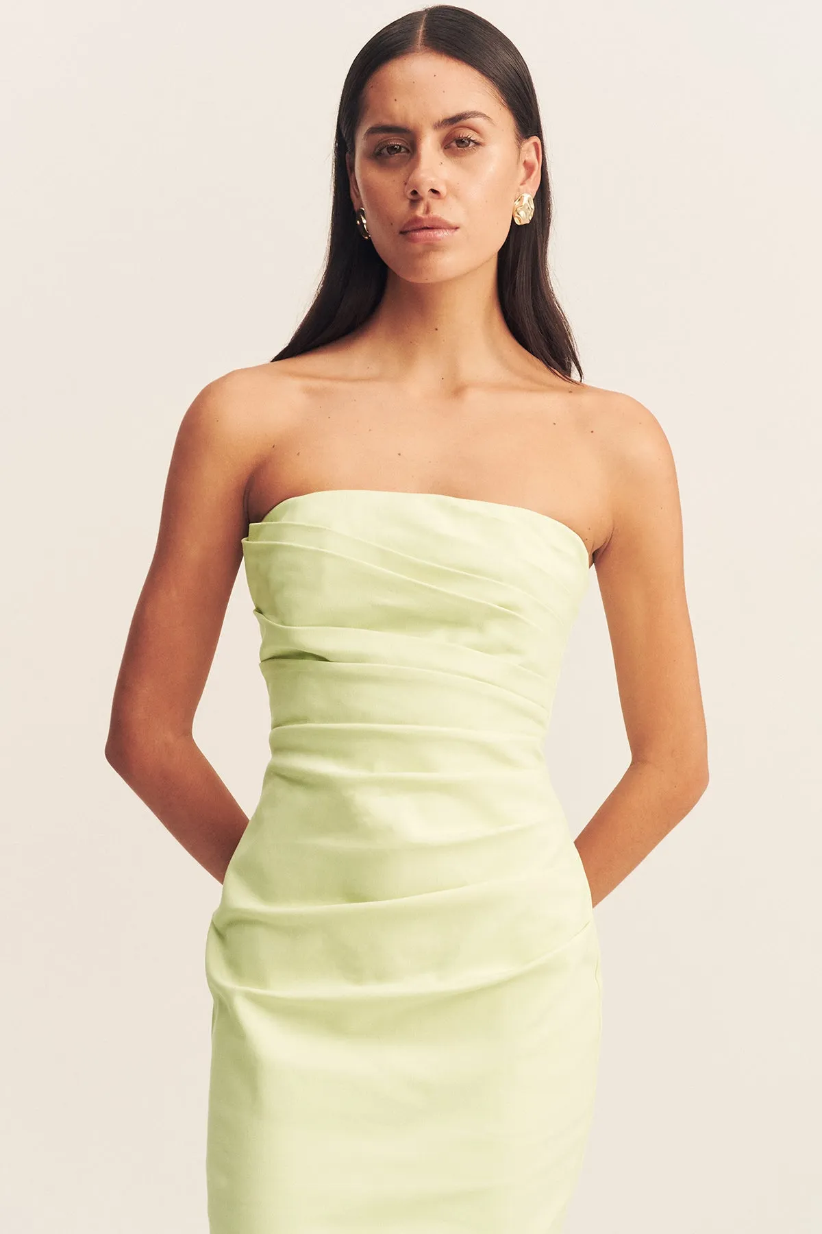 LANI STRAPLESS DRAPED MAXI DRESS - PISTACHIO sold by Shona Joy product image thumbnail 2
