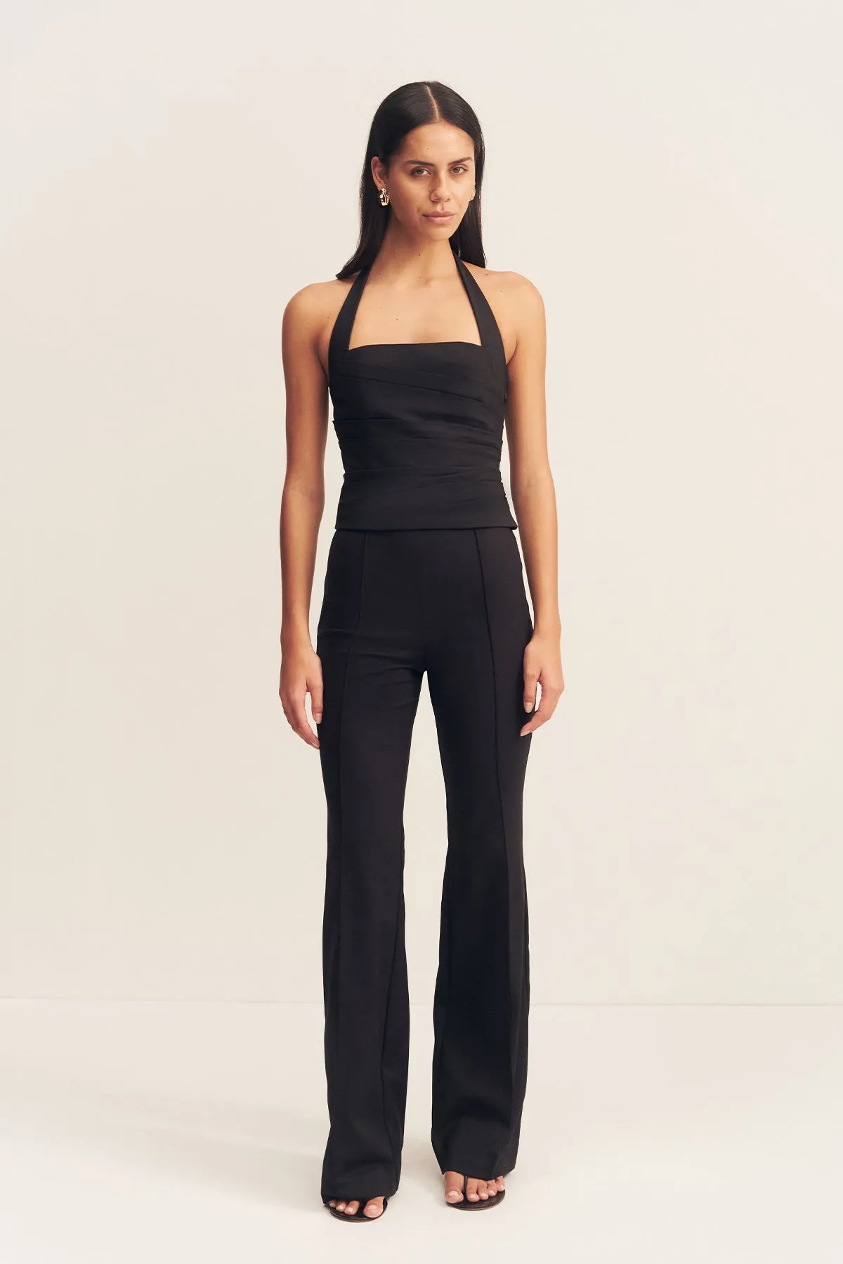 LANI DRAPED HALTER TOP - BLACK sold by Shona Joy