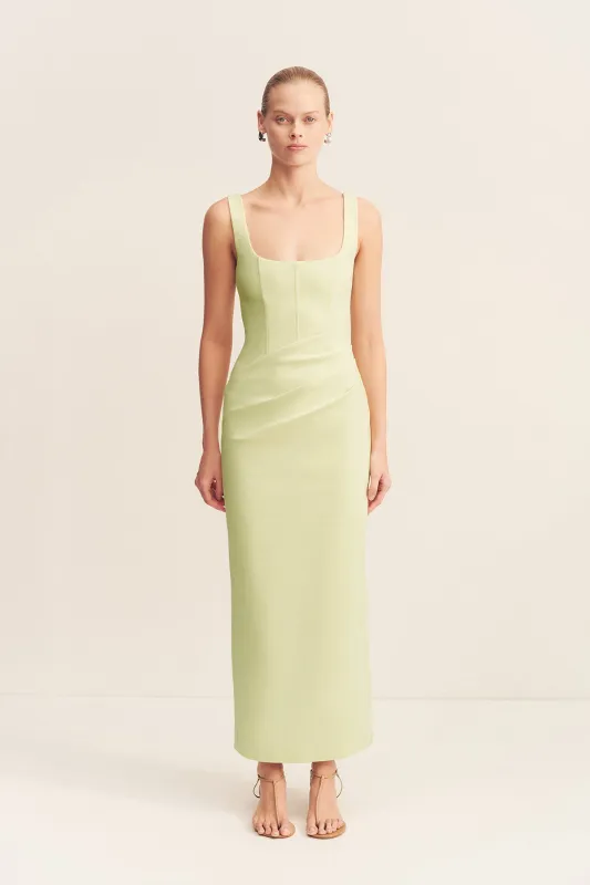 LANI STRUCTURED MIDI DRESS - PISTACHIO sold by Shona Joy