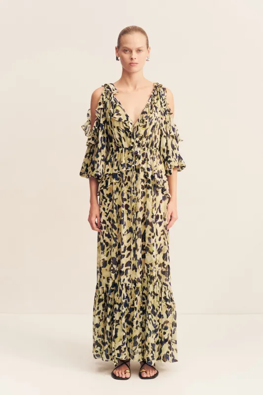 KINETIC RUFFLE DRAWSTRING MAXI DRESS sold by Shona Joy