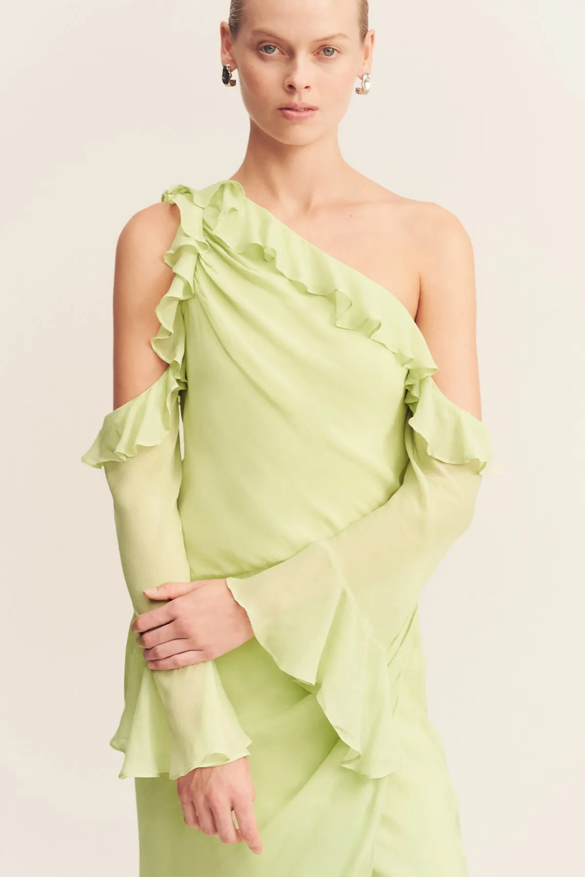TORRES LONG SLEEVE RUFFLE MAXI DRESS - MARGARITA sold by Shona Joy product image thumbnail 2