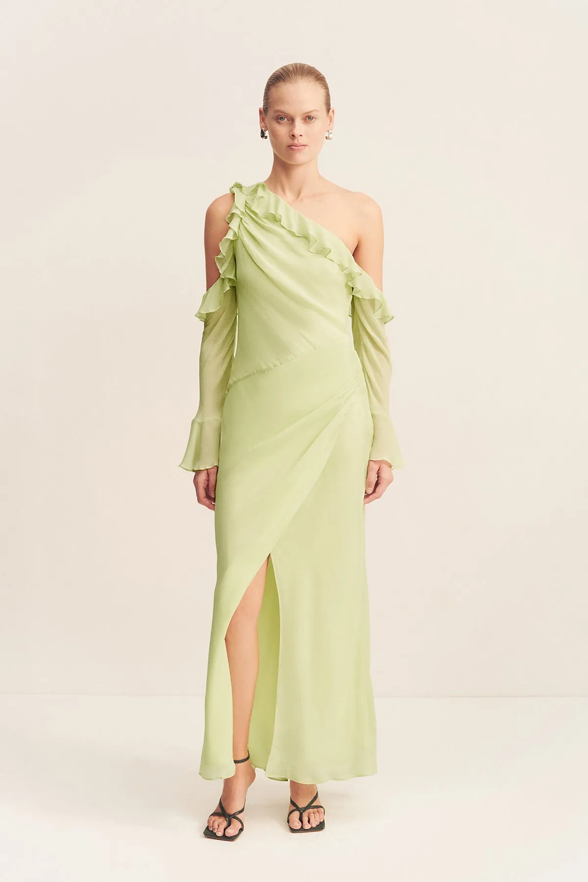 TORRES LONG SLEEVE RUFFLE MAXI DRESS - MARGARITA sold by Shona Joy