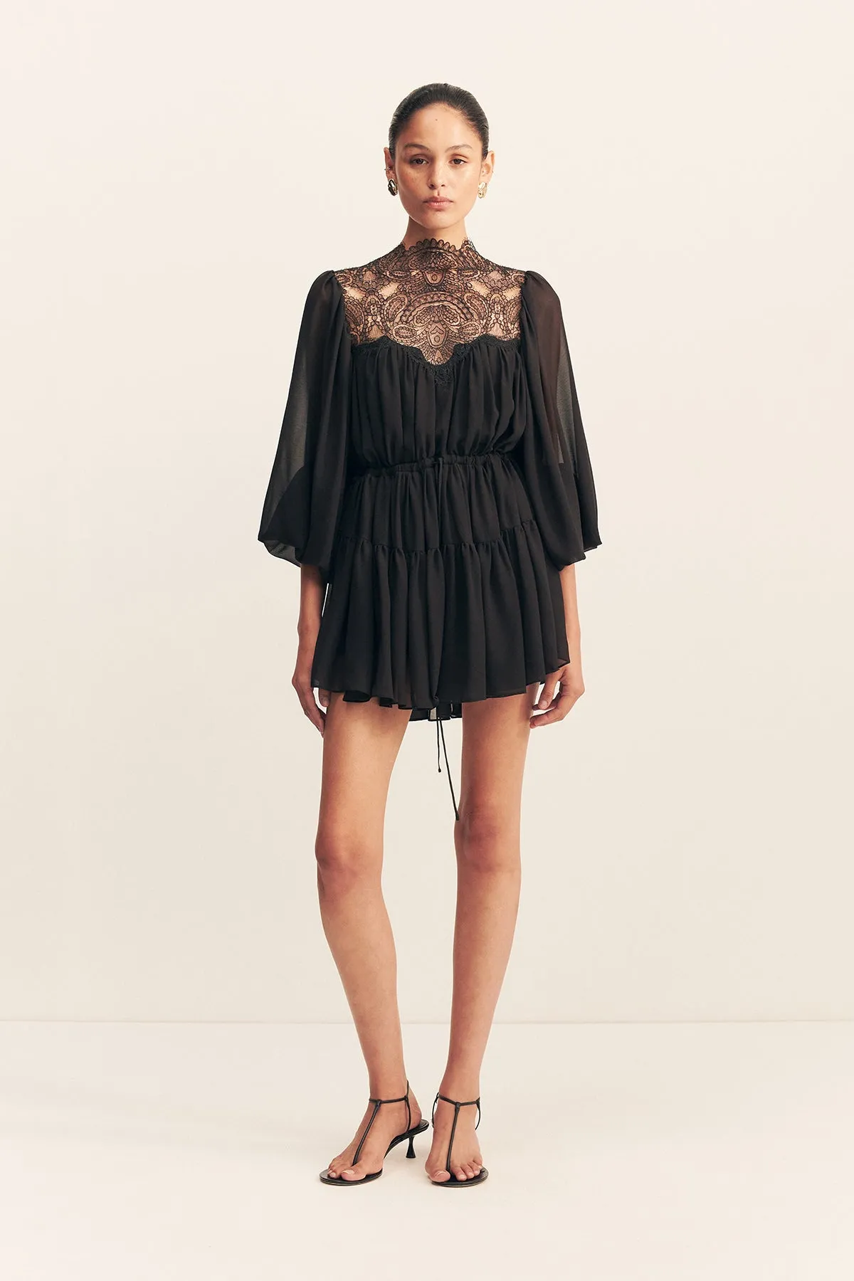 EMORY LONG SLEEVE MINI DRESS - BLACK sold by Shona Joy