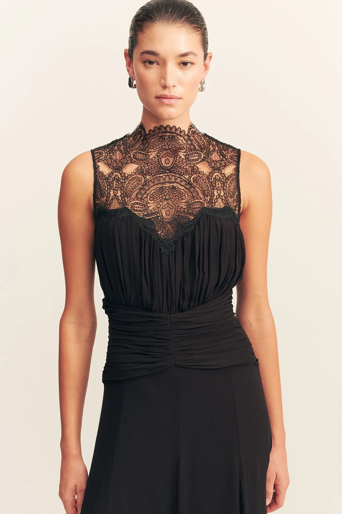 EMORY LACE SLEEVELESS MAXI DRESS - BLACK sold by Shona Joy product image thumbnail 2