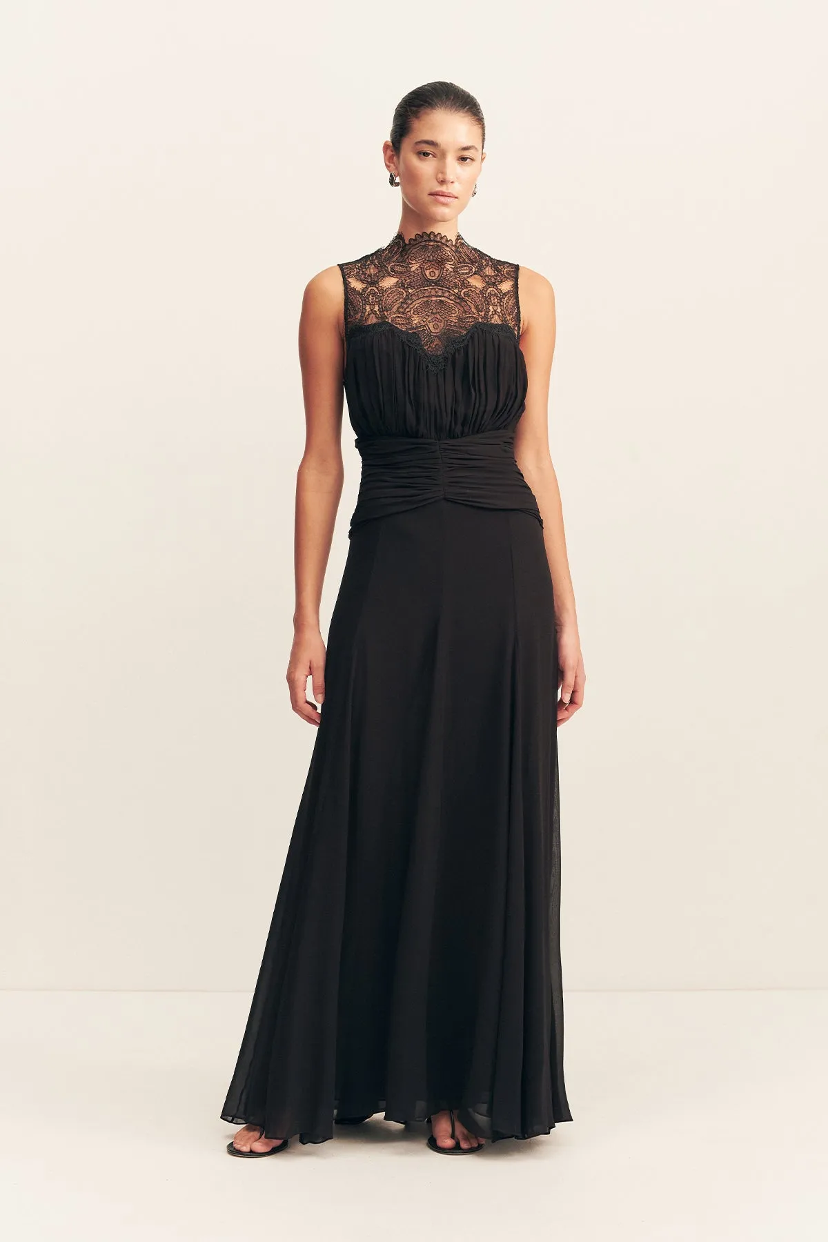 EMORY LACE SLEEVELESS MAXI DRESS - BLACK sold by Shona Joy