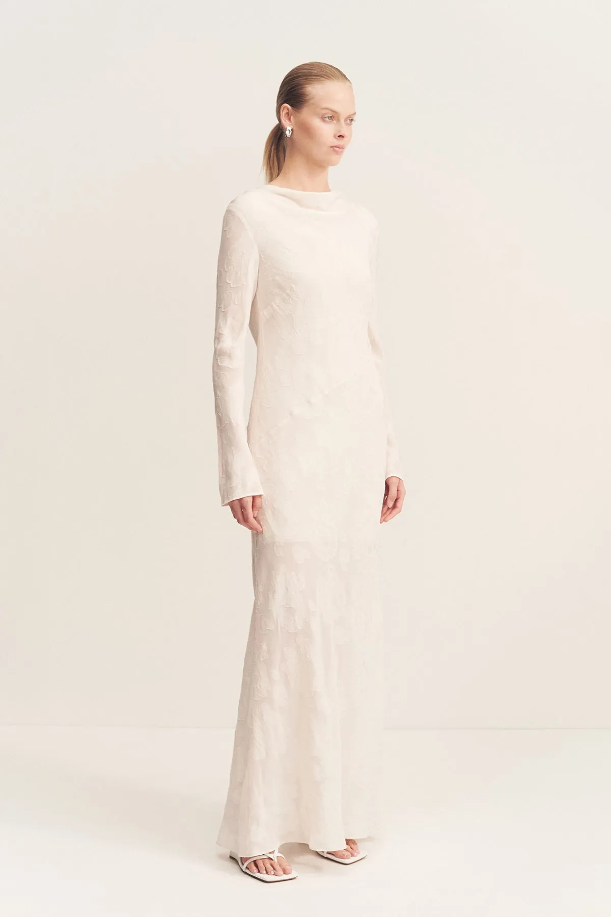 BOWERY LONG SLEEVE MAXI DRESS - MILK sold by Shona Joy product image thumbnail 3