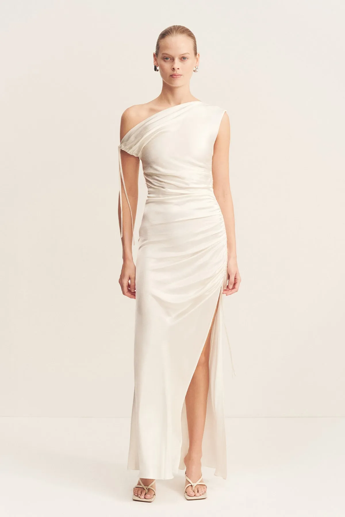 LA LUNE GATHERED MAXI DRESS - WHITE sold by Shona Joy