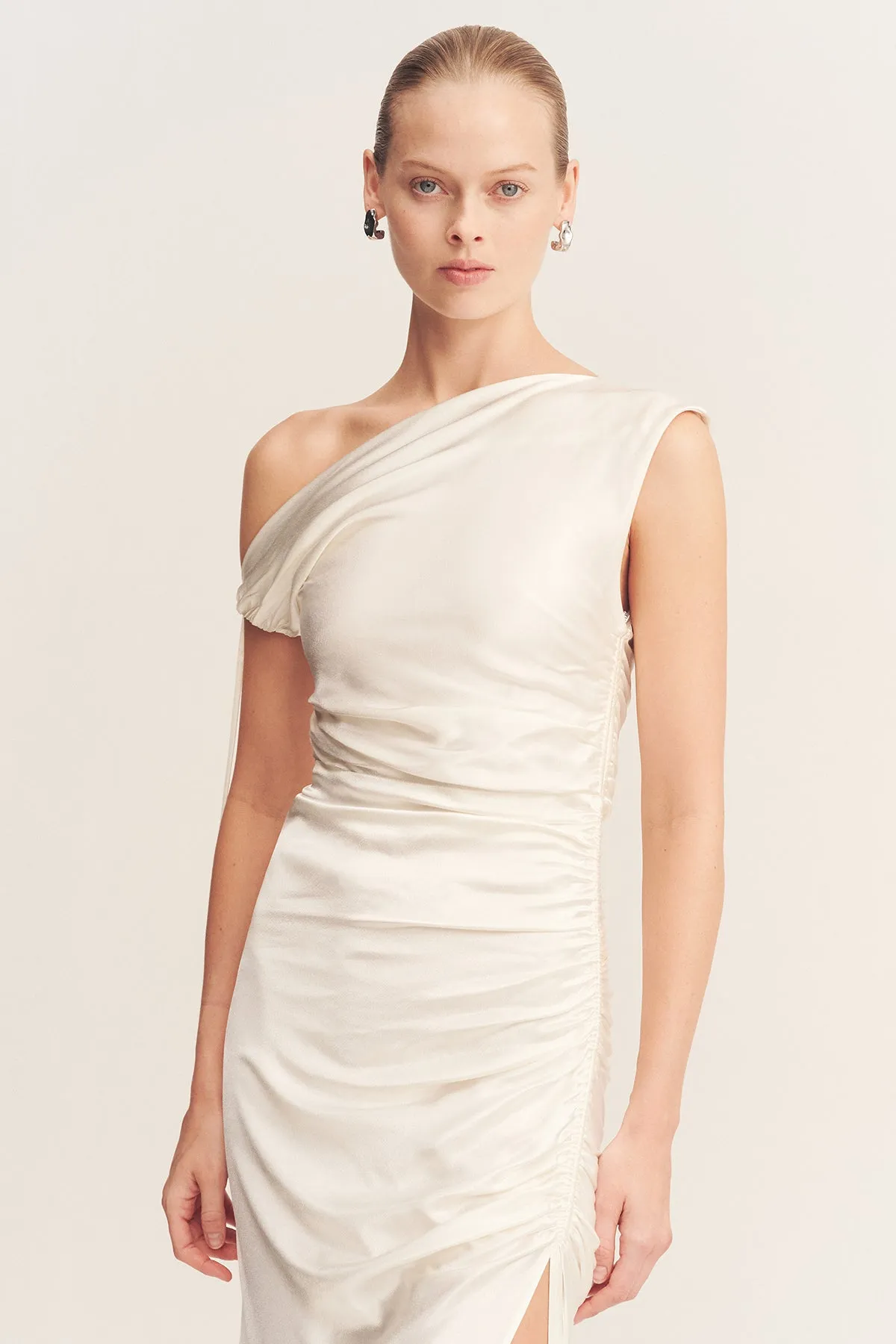 LA LUNE GATHERED MAXI DRESS - WHITE sold by Shona Joy product image thumbnail 2