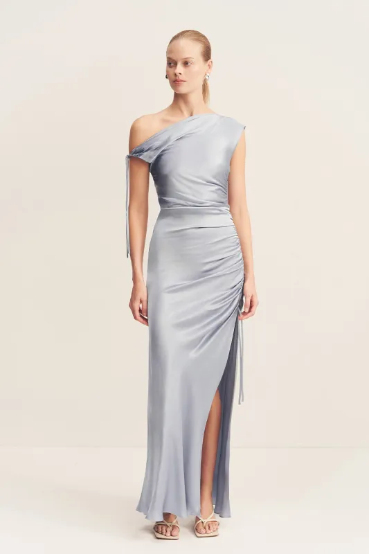 LA LUNE GATHERED MAXI DRESS - POWDER BLUE sold by Shona Joy