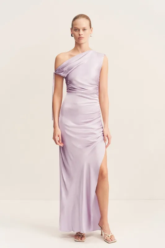 LA LUNE GATHERED MAXI DRESS - LILAC sold by Shona Joy