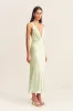 LA LUNE PLUNGED CROSS BACK MIDI DRESS - KEY LIME sold by Shona Joy