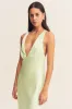LA LUNE PLUNGED CROSS BACK MIDI DRESS - KEY LIME sold by Shona Joy