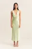 LA LUNE PLUNGED CROSS BACK MIDI DRESS - KEY LIME sold by Shona Joy