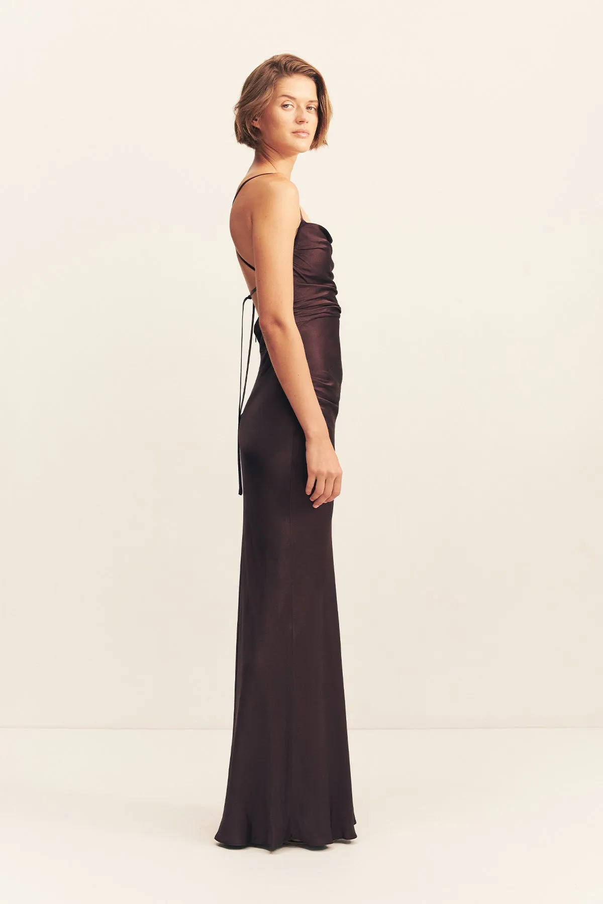LA LUNE LACE BACK MAXI DRESS - ESPRESSO sold by Shona Joy product image thumbnail 4