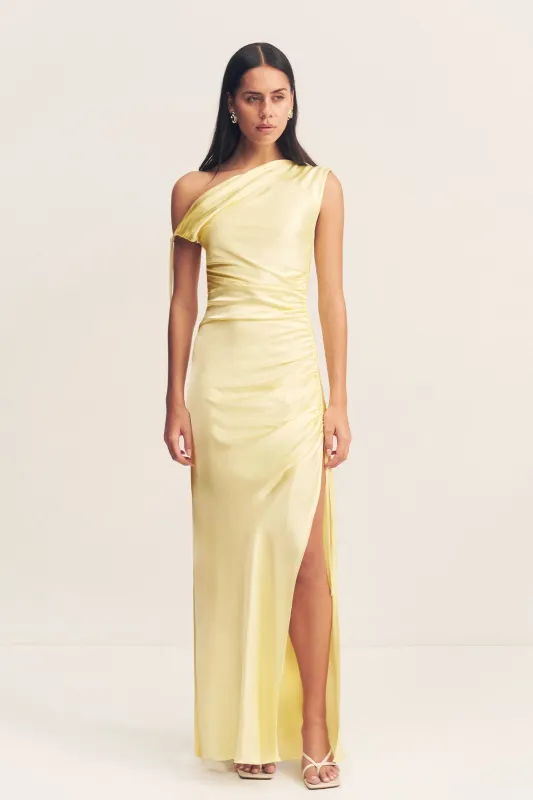 LA LUNE GATHERED MAXI DRESS - LEMON sold by Shona Joy