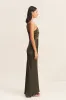 LA LUNE GATHERED ONE SHOULDER MAXI DRESS - FOREST sold by Shona Joy