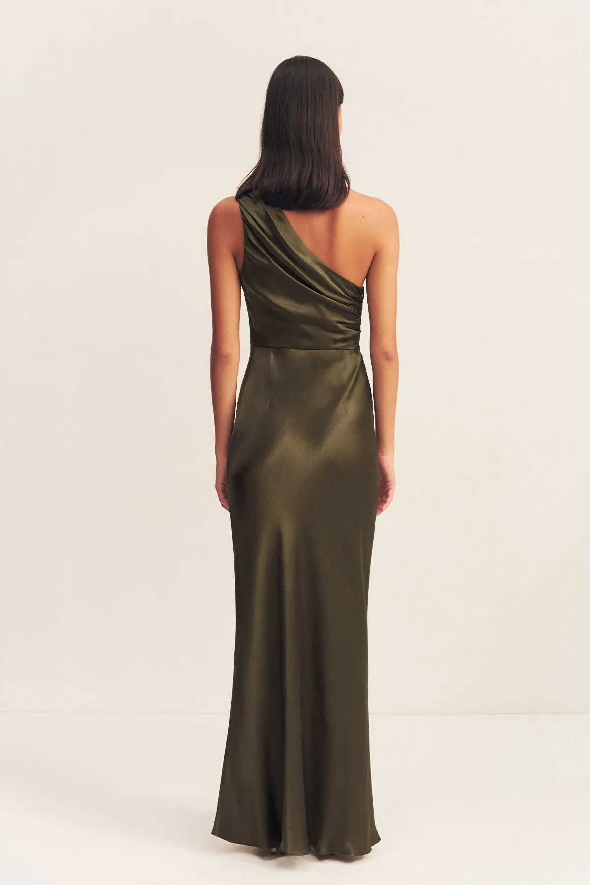 LA LUNE GATHERED ONE SHOULDER MAXI DRESS - FOREST sold by Shona Joy product image thumbnail 5