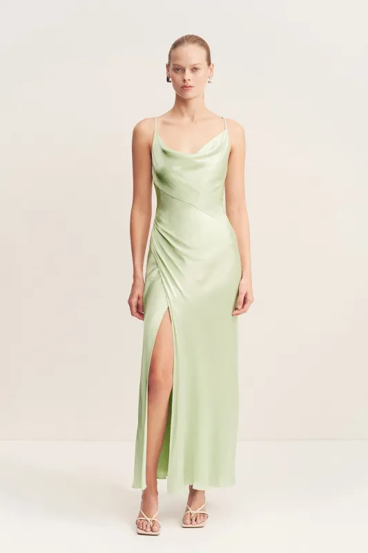 LA LUNE COWL NECK MIDI DRESS - KEY LIME sold by Shona Joy