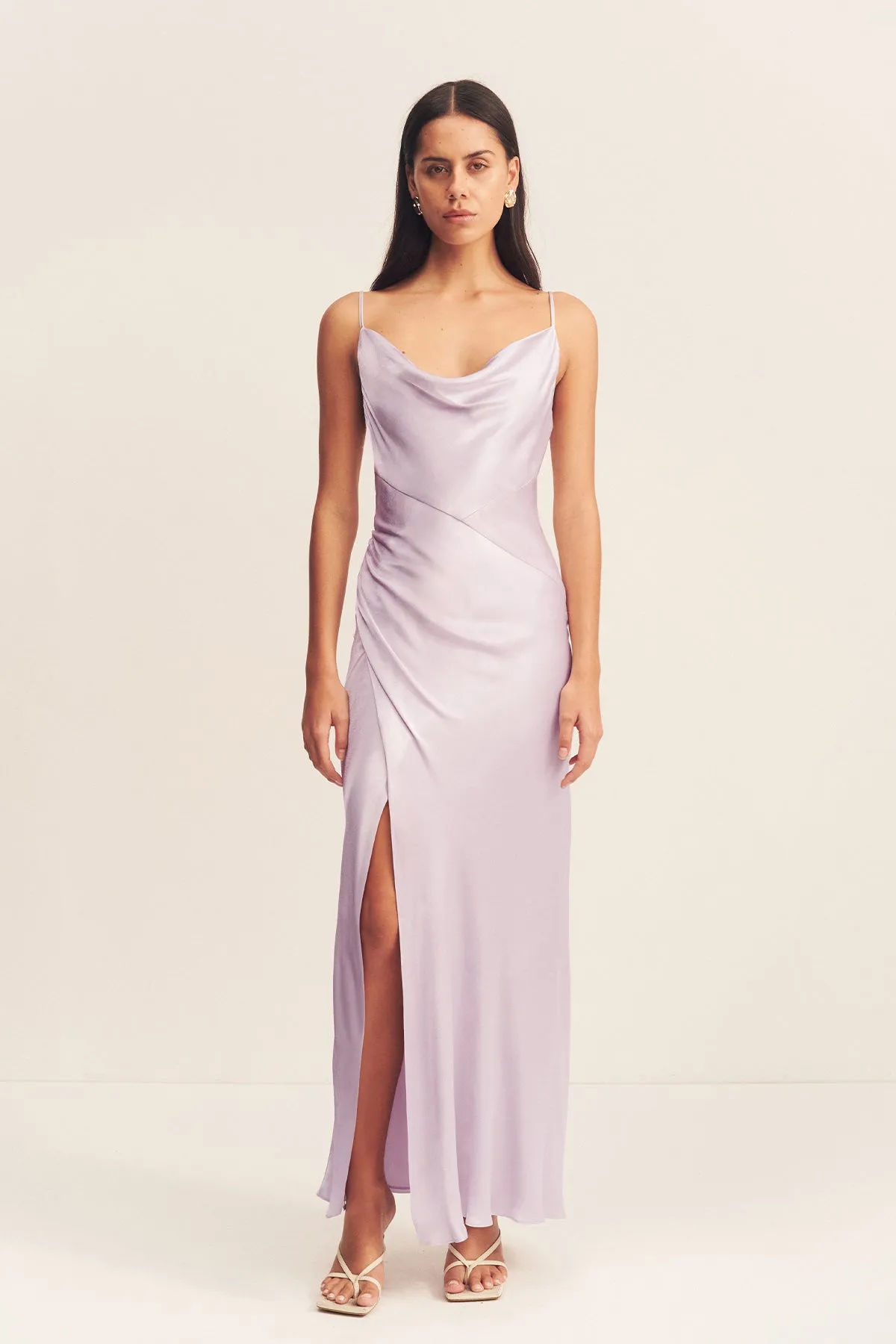 LA LUNE COWL NECK MIDI DRESS - LILAC sold by Shona Joy