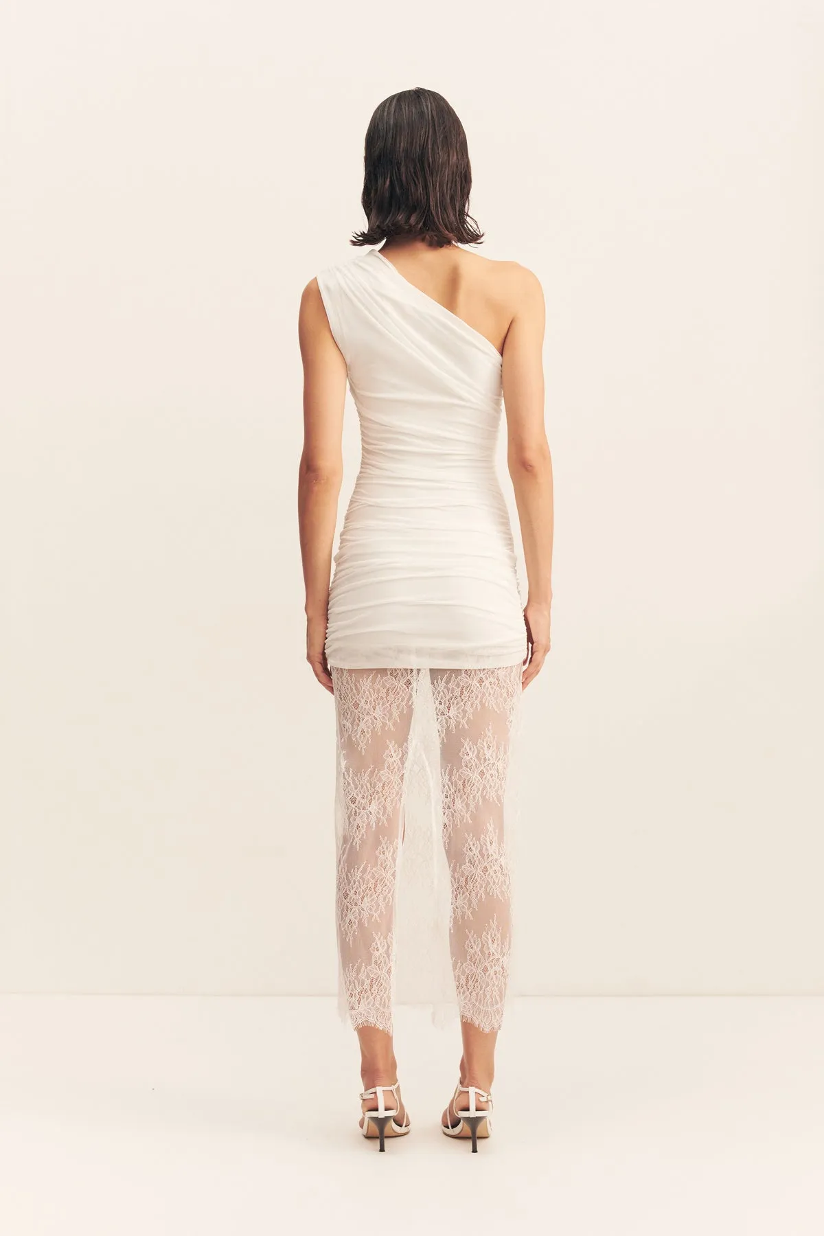MARTINE LACE GATHERED MAXI DRESS - WHITE sold by Shona Joy product image thumbnail 5