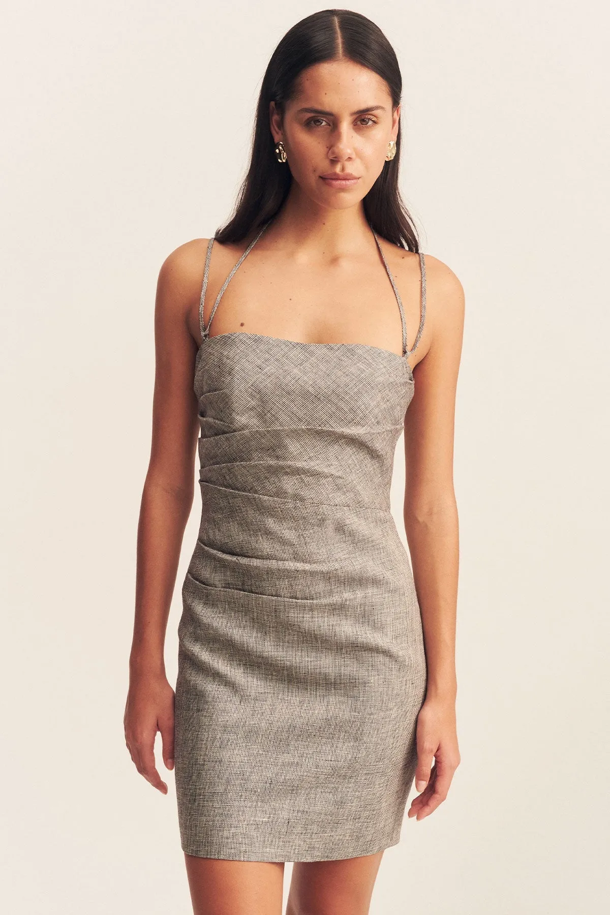 ELLIOT DRAPED MINI DRESS - CONCRETE sold by Shona Joy product image thumbnail 2
