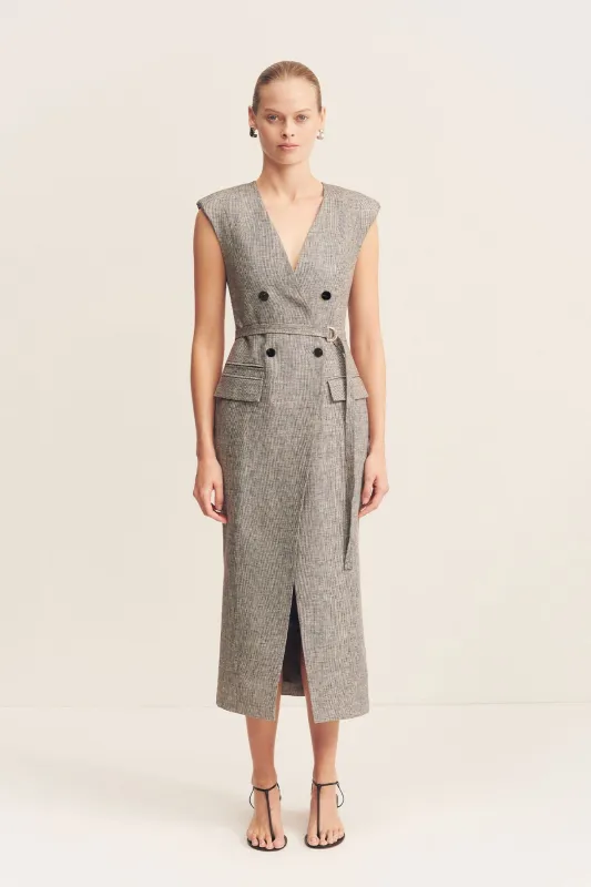 ELLIOT TAILORED MIDI DRESS - CONCRETE sold by Shona Joy