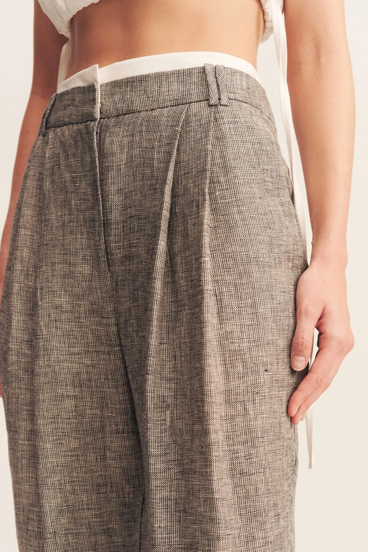 ELLIOT DOUBLE WAIST BAND PANT - CONCRETE sold by Shona Joy product image thumbnail 2