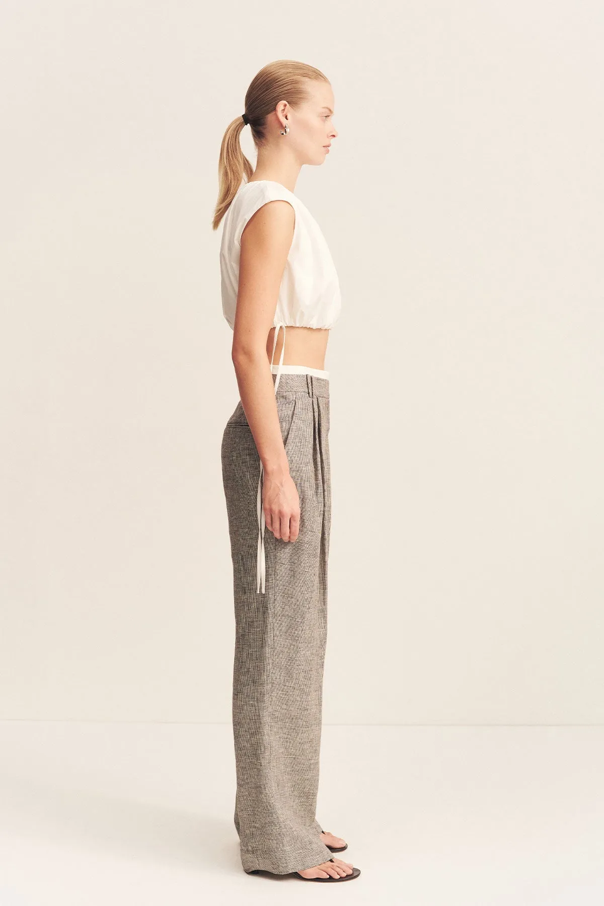 ELLIOT DOUBLE WAIST BAND PANT - CONCRETE sold by Shona Joy product image thumbnail 4