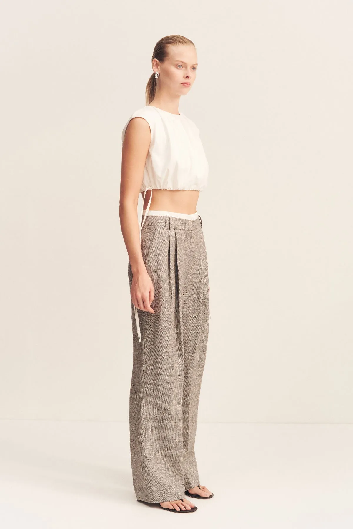 ELLIOT DOUBLE WAIST BAND PANT - CONCRETE sold by Shona Joy product image thumbnail 3