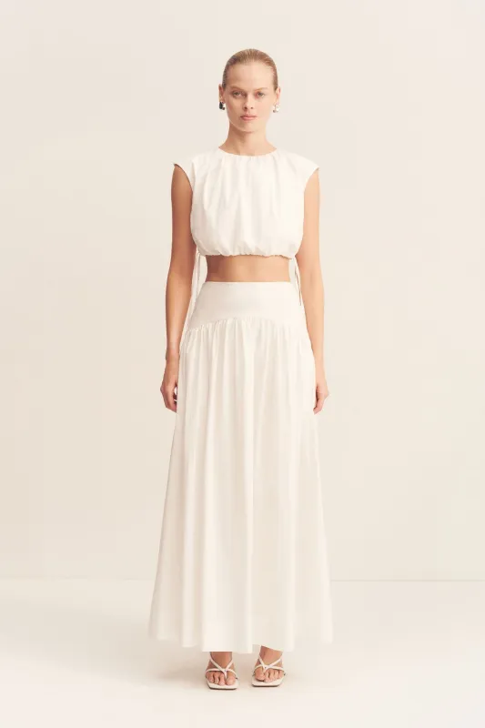 CAMPBELL GATHERED TOP - IVORY sold by Shona Joy