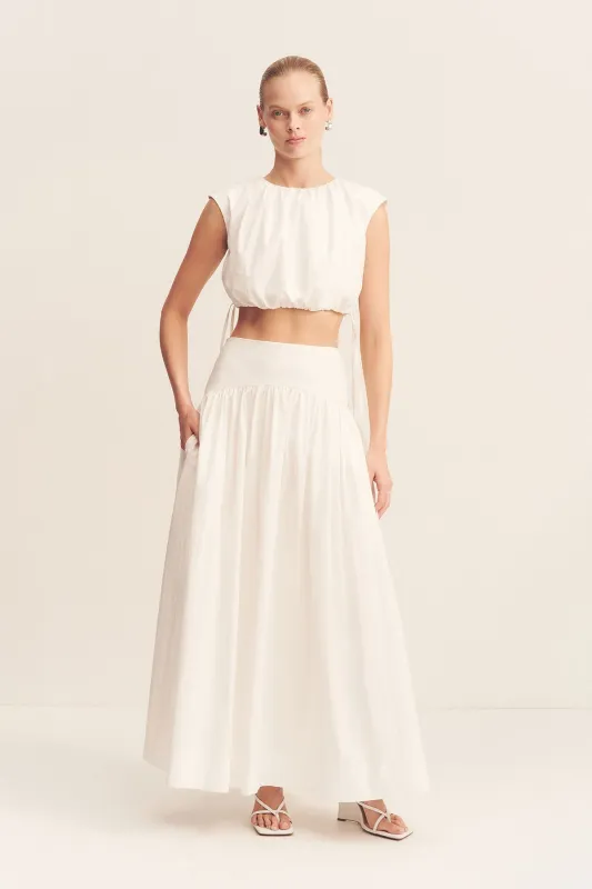 CAMPBELL GATHERED MAXI SKIRT - IVORY sold by Shona Joy