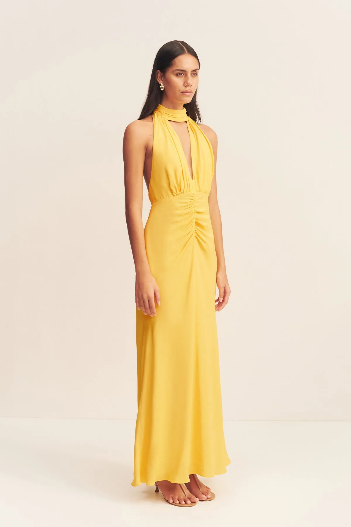PIERCE HALTER NECK MAXI DRESS - SUNFLOWER sold by Shona Joy product image thumbnail 3