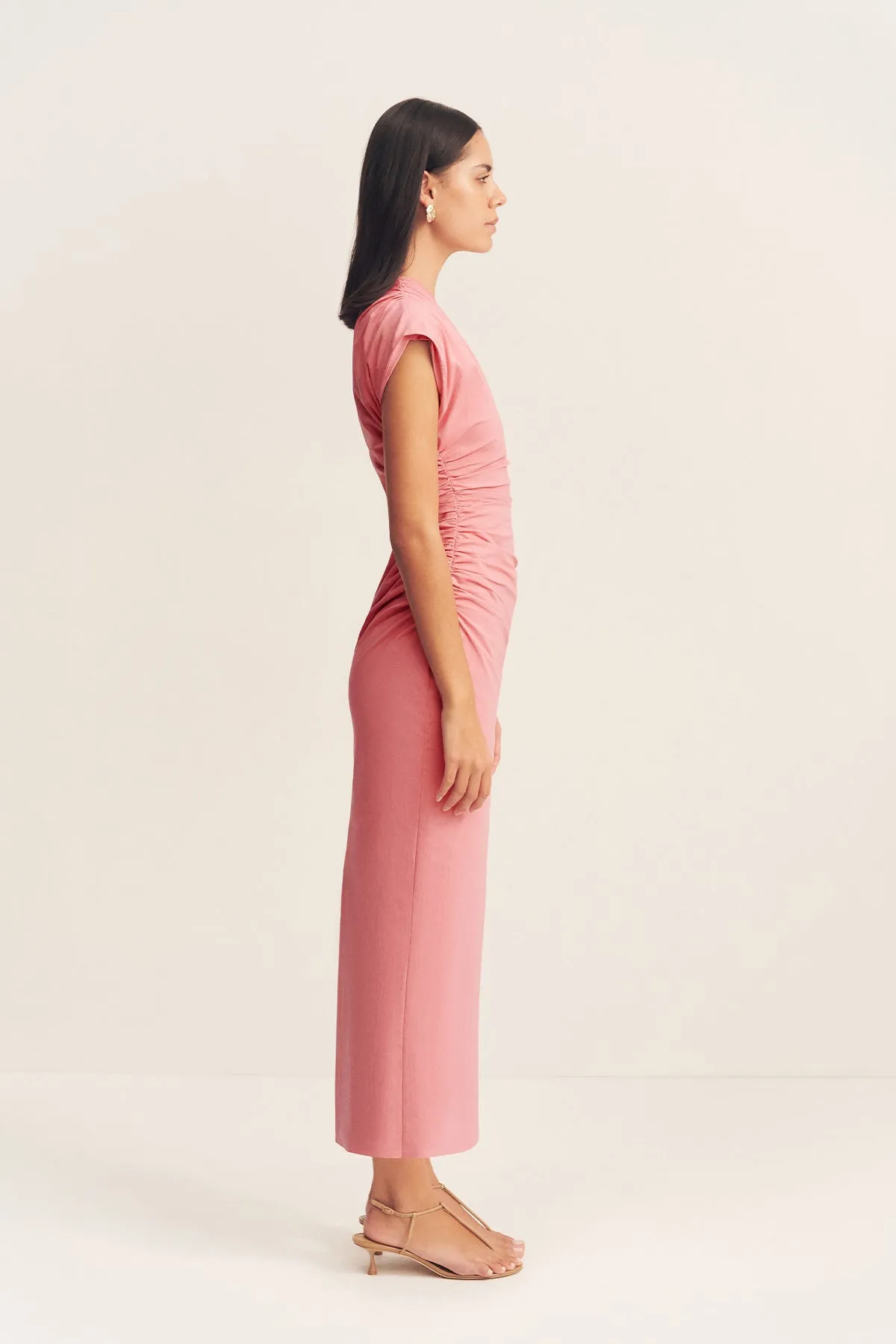 CAMPBELL ASYMMETRICAL MIDI DRESS - BUBBLEGUM sold by Shona Joy product image thumbnail 4