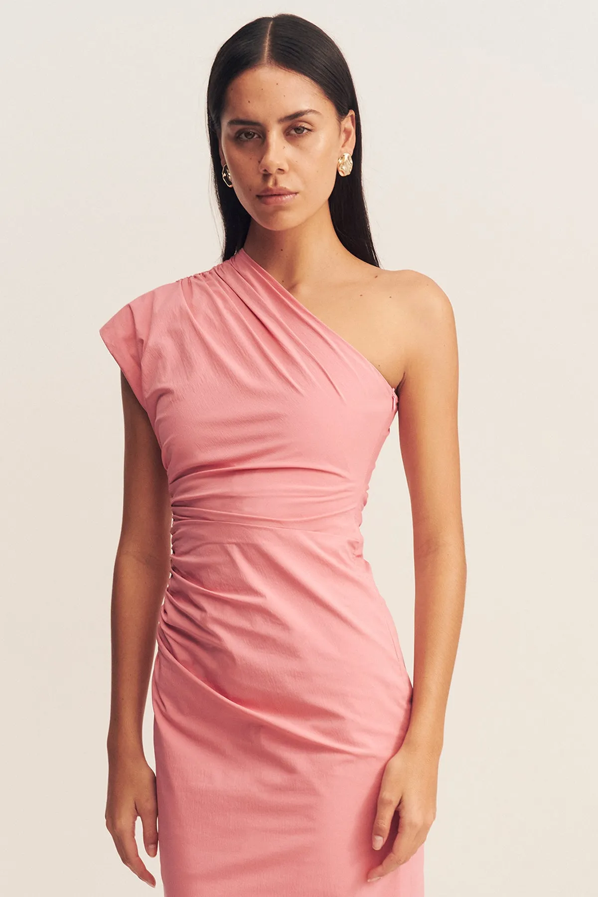 CAMPBELL ASYMMETRICAL MIDI DRESS - BUBBLEGUM sold by Shona Joy product image thumbnail 2