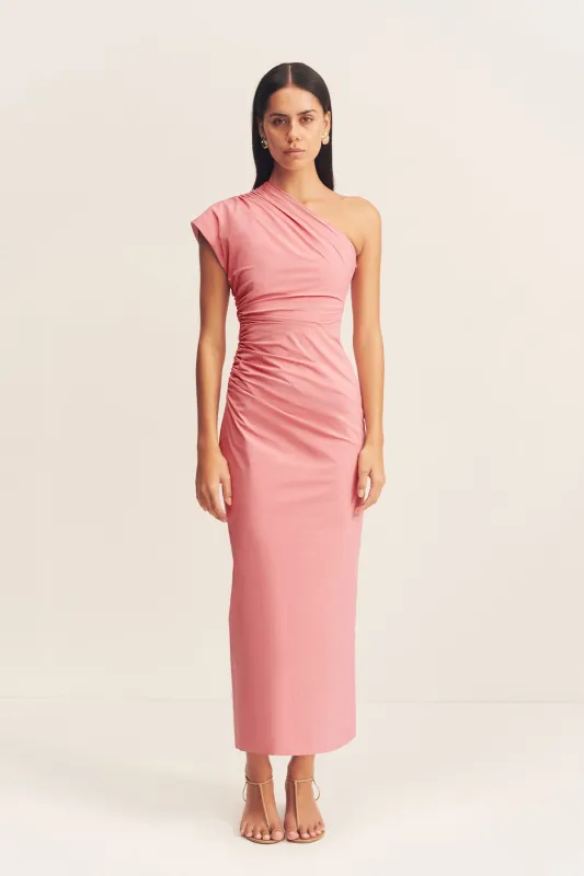 CAMPBELL ASYMMETRICAL MIDI DRESS - BUBBLEGUM sold by Shona Joy