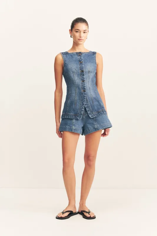 RAQUEL VEST - VINTAGE BLUE sold by Shona Joy