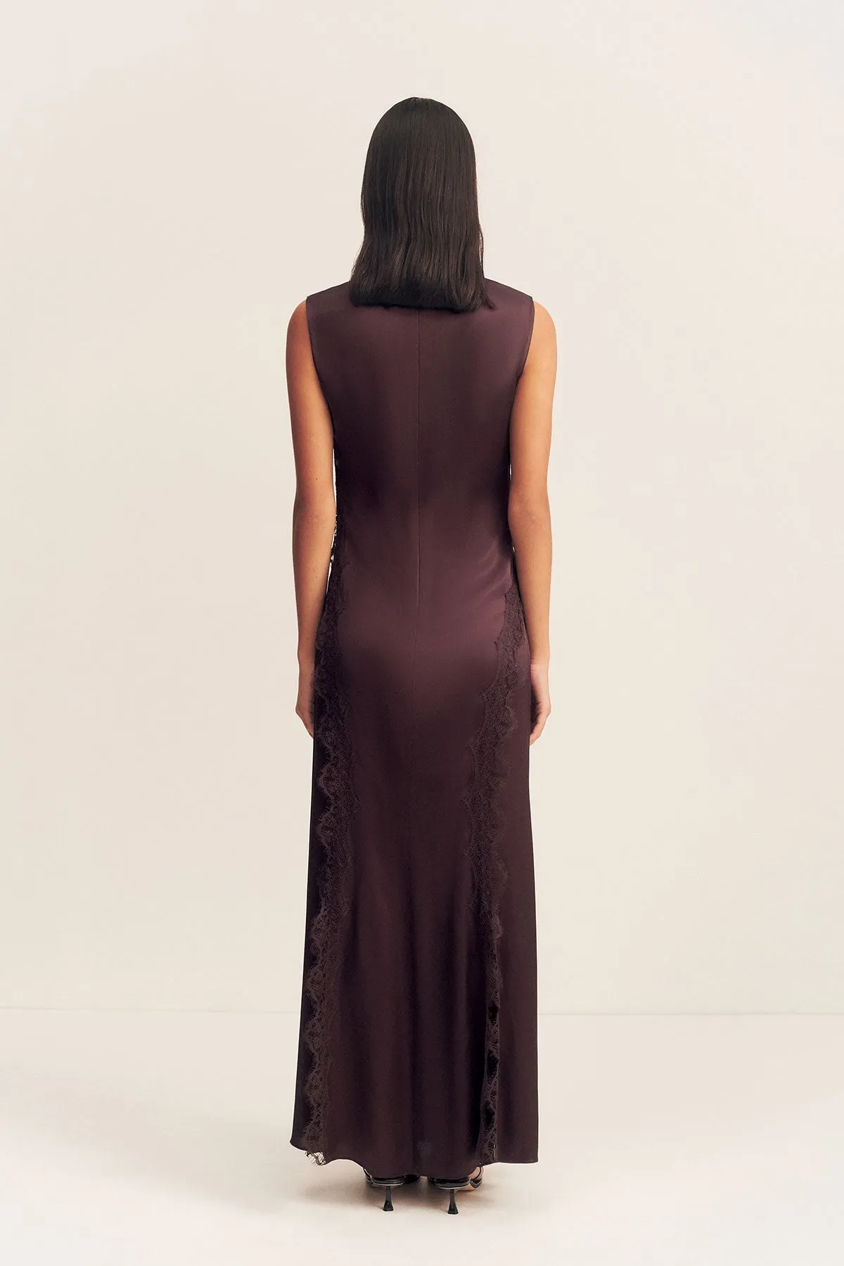 ALLEGRA LACE PANELLED MAXI DRESS - ESPRESSO sold by Shona Joy product image thumbnail 4