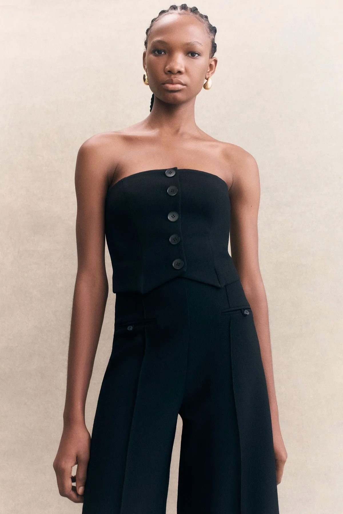 AMURA BUTTON UP BODICE - BLACK sold by Shona Joy product image thumbnail 5