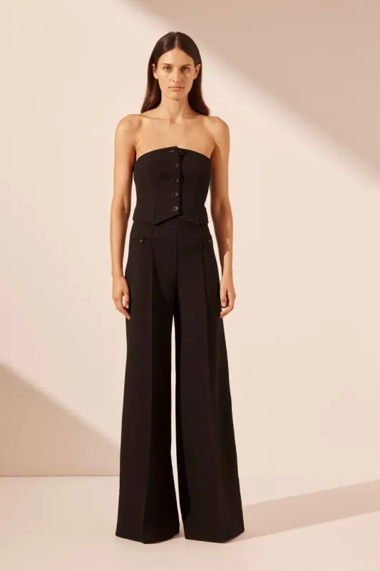 AMURA BUTTON UP BODICE - BLACK sold by Shona Joy