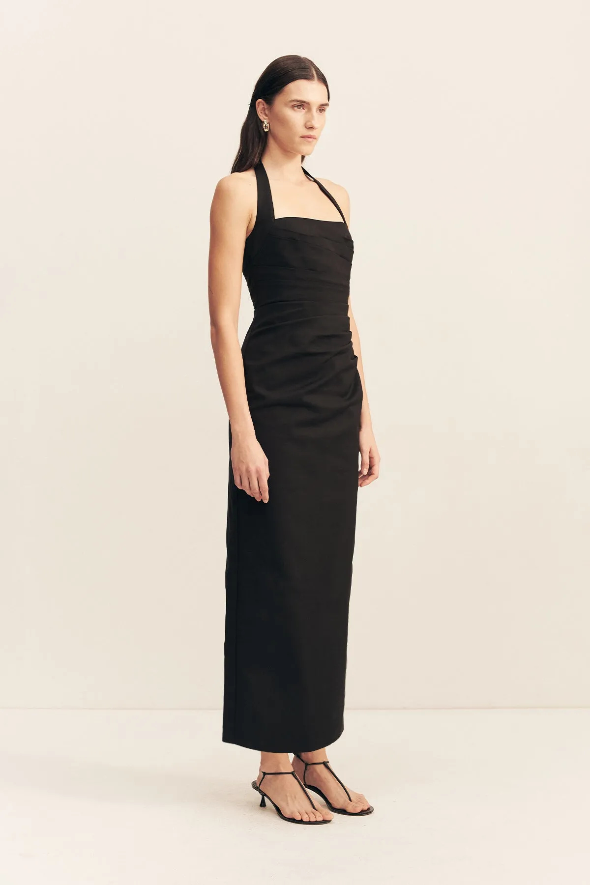 LANI DRAPED HALTER MAXI DRESS - BLACK sold by Shona Joy product image thumbnail 3