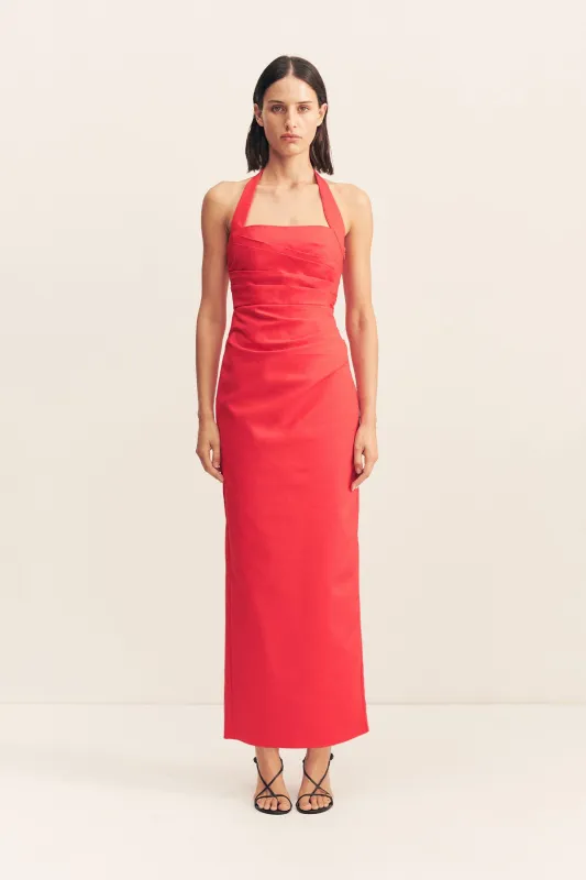 LANI DRAPED HALTER MAXI DRESS - CHILLI sold by Shona Joy